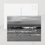 Carte postale avec photo en noir et blanc de l'océ (Devant / Derrière)