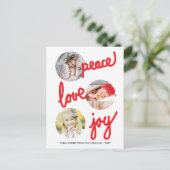 Carte postale avec photos en cercle et texte "Red (Debout devant)