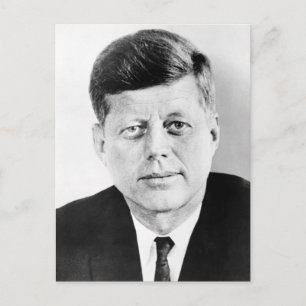 Carte postale avec portrait du président John F. K