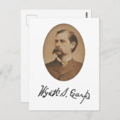 Carte postale avec portrait et signature de Wyatt  (Devant / Derrière)
