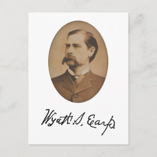 Carte postale avec portrait et signature de Wyatt 