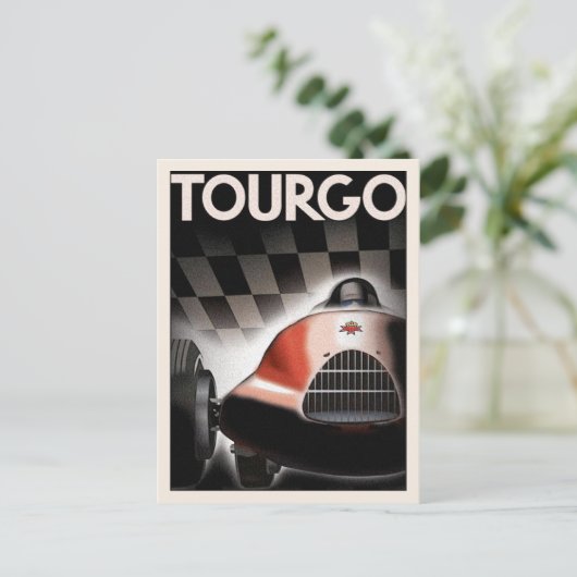 Carte Postale Avec Poster De Course Automobile Vin (Debout devant)
