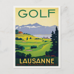 Carte Postale Avec Poster De Golf Vintage Imprimer