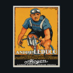 Carte Postale Avec Poster De Vélo Vintage Impressi<br><div class="desc">Carte postale vintage avec affiche publicitaire pour "Andre Leducq Alcyon Vintage Bicycle Poster" de 1932. Entre 1890 et 1957, l'Alcyon est un fabricant français de bicyclettes, d'automobiles et de motos, dont il remporte le Tour de France 6 fois. Nous changeons et ajoutons du texte et des couleurs, ainsi que la...</div>