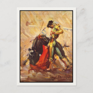 Carte Postale Avec Poster Vintage Bull Fighting