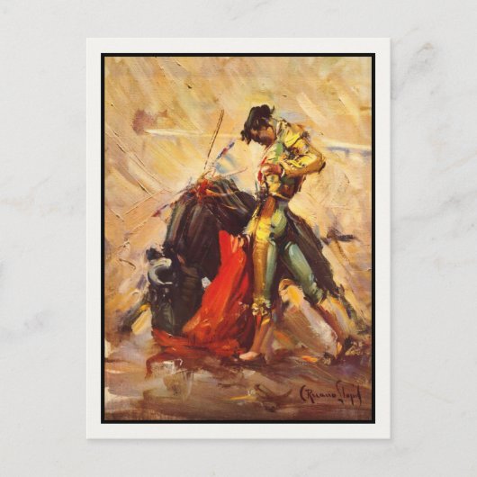 Carte Postale Avec Poster Vintage Bull Fighting (Devant)