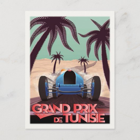 Carte Postale Avec Poster Vintage Racing (Devant)