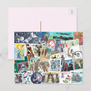 Carte postale avec potage avec personnes