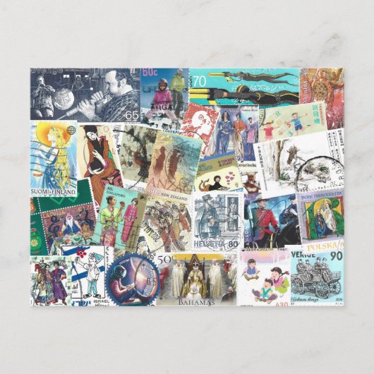 Carte postale avec potage avec personnes (Devant)