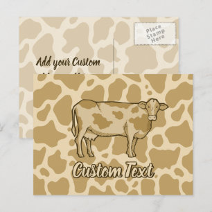 Carte postale avec profil de vache