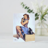 Carte Postale Avec Pupies Pin Up (Debout devant)