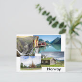 Carte postale avec quatre paysages en Norvège (Debout devant)