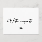 Carte Postale Avec regrets noir et blanc annuler faire-part (Devant)