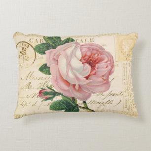 Carte Postale Avec Rose Accent Coussin