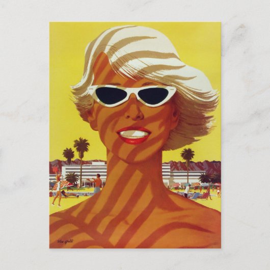 Carte postale avec salutations Vintages de la plag (Devant)