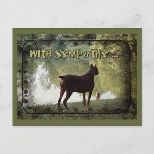Carte Postale Avec sympathie - Doberman surplombant un lac (Devant)