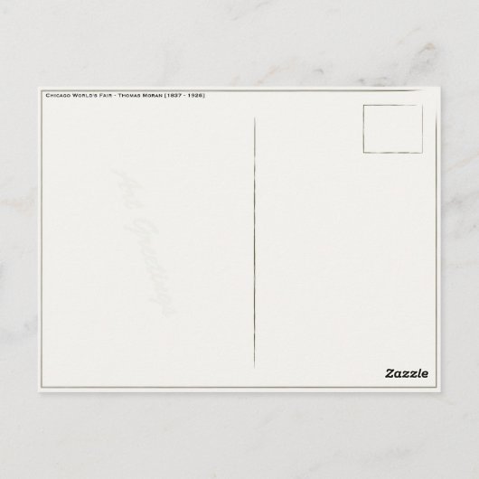 Carte Postale Avec Thomas Moran Peinture (Dos)