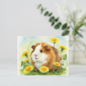 Carte postale avec un adorable cochon d'Inde et de (Debout devant)