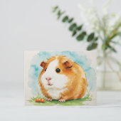 Carte postale avec un adorable cochon d'Inde et un (Debout devant)