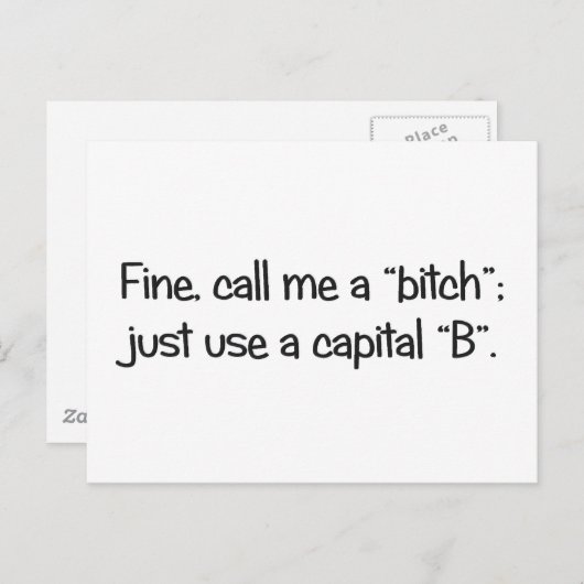 Carte Postale Avec un B majuscule (Devant / Derrière)