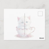 Carte postale avec un chaton dans une tasse avec d (Dos)