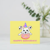 Carte postale avec un chiot dalmatien mignon avec (Debout devant)