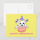 Carte postale avec un chiot dalmatien mignon avec (Devant / Derrière)