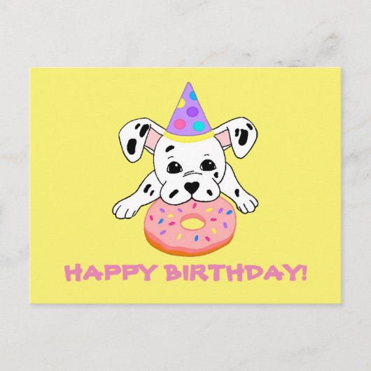 Carte postale avec un chiot dalmatien mignon avec (Devant)