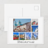 Carte postale avec un collage architectural du châ (Devant / Derrière)