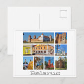 Carte postale avec un collage architectural du châ (Devant / Derrière)