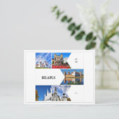 Carte postale avec un collage architectural du châ (Debout devant)