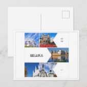 Carte postale avec un collage architectural du châ (Devant / Derrière)