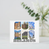 Carte postale avec un collage architectural du châ (Debout devant)