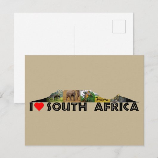 Carte postale avec un collage de faune de Table Mo (Devant / Derrière)