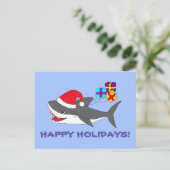 Carte postale avec un joli requin Holiday (Debout devant)