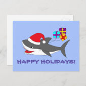 Carte postale avec un joli requin Holiday (Devant / Derrière)