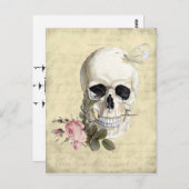 Carte Postale Avec un rose entre mes dents (Devant / Derrière)