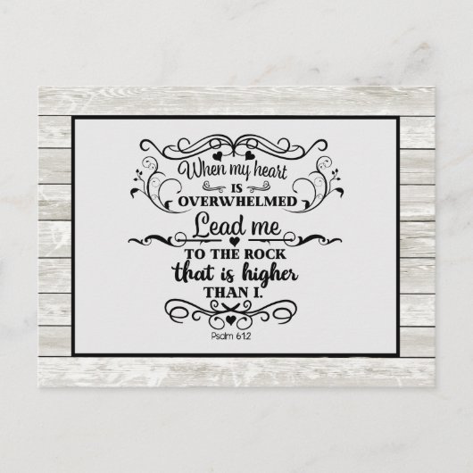 Carte postale avec verset biblique chrétien en boi (Devant)