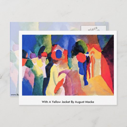 Carte Postale Avec Veste Jaune D'Août Macke (Devant / Derrière)
