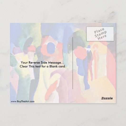 Carte Postale Avec Veste Jaune D'Août Macke (Dos)