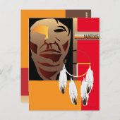 Carte postale avec visage et roue de médecine auto (Devant / Derrière)