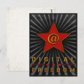 Carte postale avec voeux de liberté numérique (Devant / Derrière)