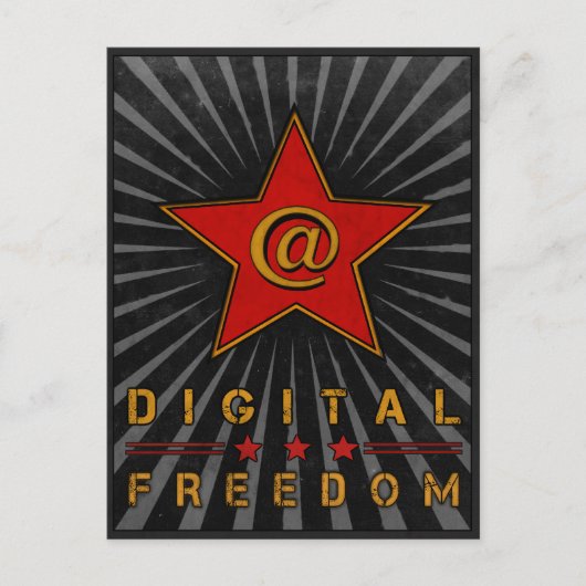 Carte postale avec voeux de liberté numérique (Devant)