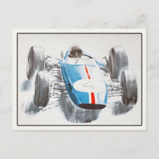 Carte postale avec voiture de course vintage (Devant)