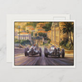 Carte Postale Avec Voitures De Course Vintages Con (Devant / Derrière)