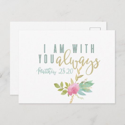 Carte Postale Avec Vous Toujours Verse (Devant / Derrière)