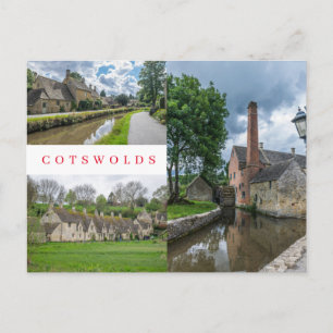 Carte postale avec vue de Bibury et Lower Slaughte