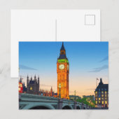 Carte postale avec vue sur Big Ben (Devant / Derrière)