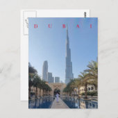 Carte postale avec vue sur le Burj Khalifa de Duba (Devant / Derrière)