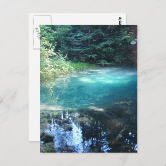 Carte postale avec vue sur le lac de Dracula (Devant / Derrière)